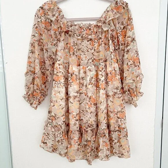 Petal & Pup Off The Shoulder Ruffle Mini Dress Size SMALL NEW - Picture 1 of 6